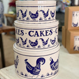 Blue Hen Large Round Set 3 Tins
