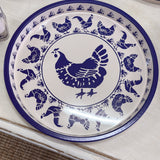 Blue Hen Large Round Tray