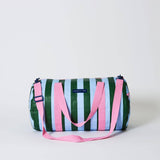 Barrel Bag – Green Blue Stripe