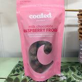 coated raspberry frogs